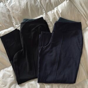 2 pair Women with Control crop pants black&navy Sz SP. zip pockets